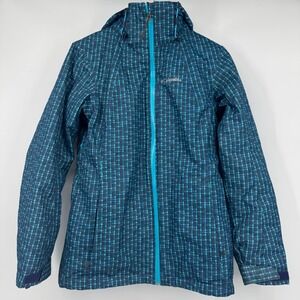 Columbia Omni-Heat Interchange Jacket Womens Small Blue 3 in 1 Waterproof Hooded